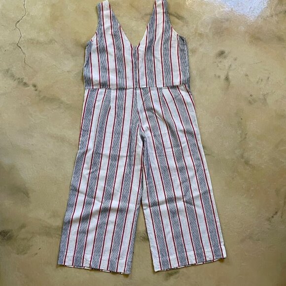 Gap Striped Sleeveless Linen Jumpsuit - Size XS - Picture 3 of 3